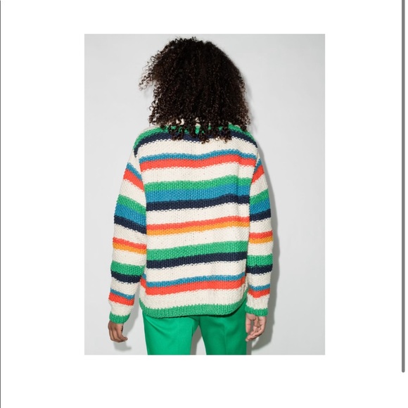 The Elder Statesman Off-White Varied Stripe Sweater - Picture 7 of 16